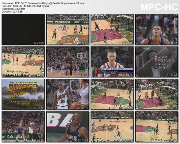 26.april 1996	Seattle - Sacramento (West 1st Round 1996,game 1)   97-85