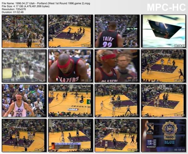 27.april 1996	Utah - Portland (West 1st Round 1996,game 2)   105-90