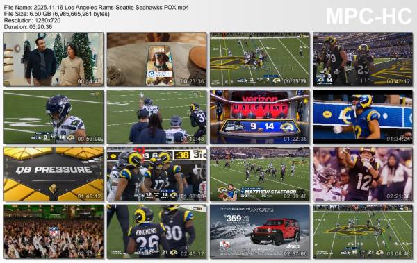 2025.11.16 Los Angeles Rams-Seattle Seahawks   21-19