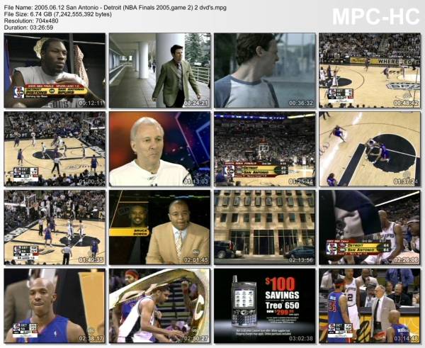 12.jun 2005	San Antonio - Detroit (NBA Finals 2005,game 2)   97-76