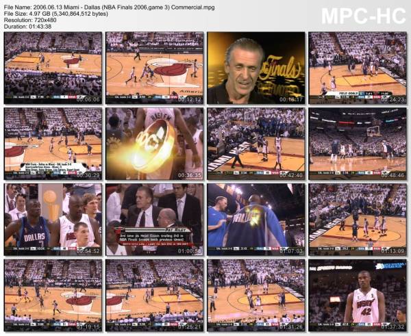 13.jun 2006	Miami - Dallas (NBA Finals 2006,game 3)   98-96