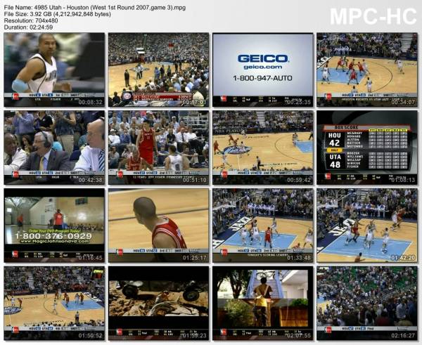 26.april 2007	Utah - Houston (West 1st Round 2007,game 3)   81-67