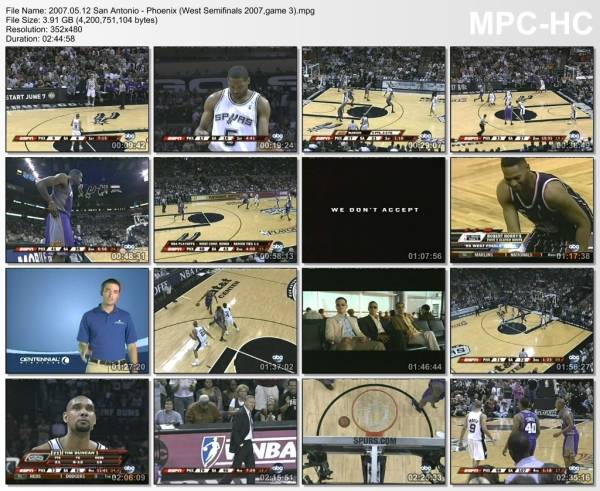 12.may 2007	San Antonio - Phoenix (West Semifinals 2007,game 3)   108-101