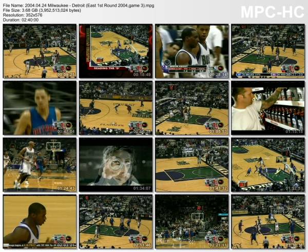 24.april 2004	Milwaukee - Detroit (East 1st Round 2004,game 3)   85-95