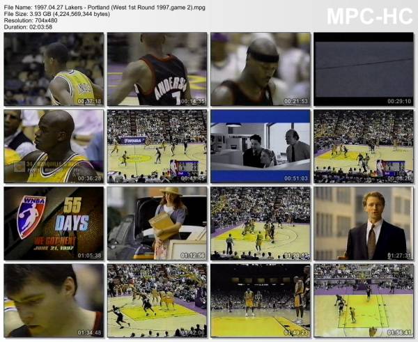 27.april 1997	Lakers - Portland (West 1st Round 1997,game 2)   107-93