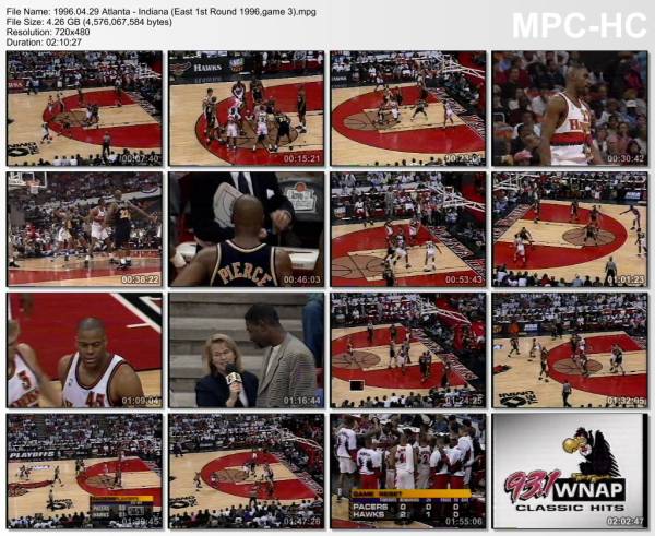 29.april 1996	Atlanta - Indiana (East 1st Round 1996,game 3)   90-83
