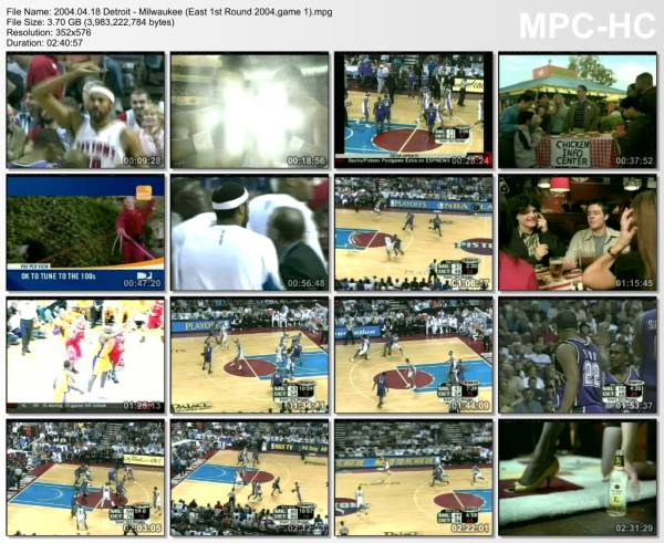18.april 2004	Detroit - Milwaukee (East 1st Round 2004,game 1)   108-82