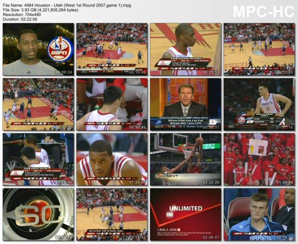 21.april 2007	Houston - Utah (West 1st Round 2007,game 1)   84-75