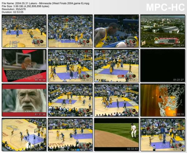 31.may 2004	Lakers - Minnesota (West Finals 2004,game 6)   96-90
