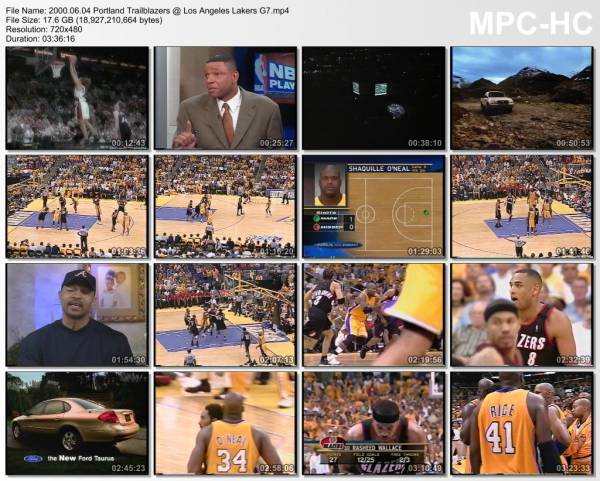 4.jun 2000	Lakers - Portland (West Finals 2000,game 7)   89-84