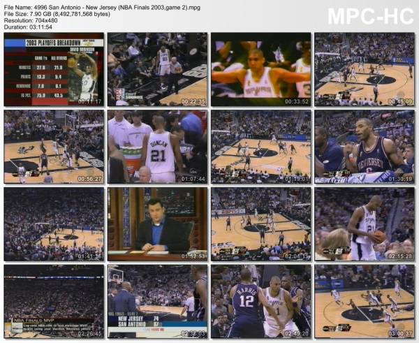 6.jun 2003	San Antonio - New Jersey (NBA Finals 2003,game 2)   85-87