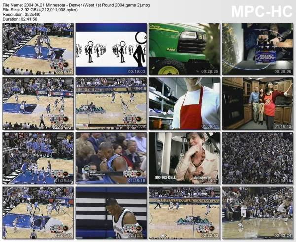 21.april 2004	Minnesota - Denver (West 1st Round 2004,game 2)   95-81