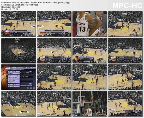 25.april 1996	Indiana - Atlanta (East 1st Round 1996,game 1)   80-92