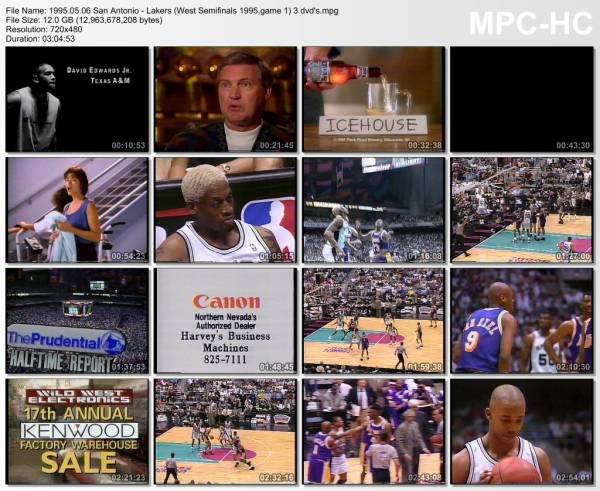 6.may 1995	San Antonio - Lakers (West Semifinals 1995,game 1)   110-94