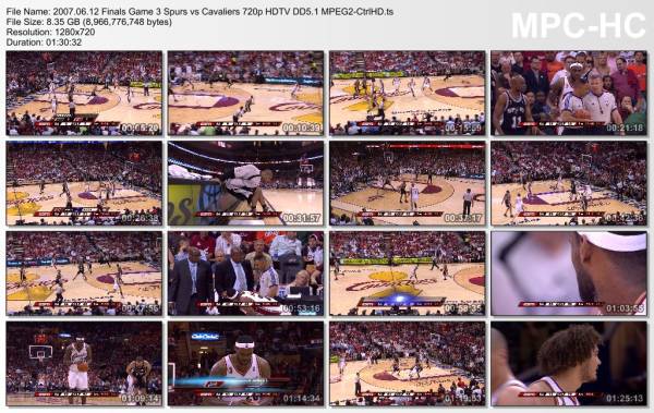 12.jun 2007	Cleveland -San Antonio (NBA Finals 2007,game 3)   72-75