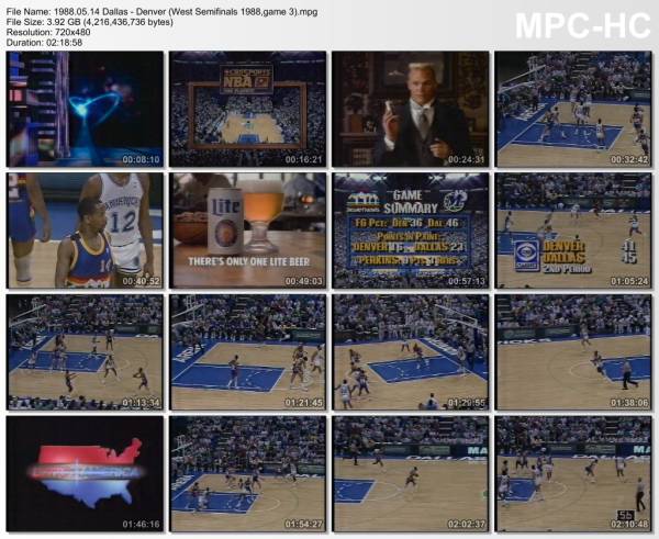 14.may 1988	Dallas - Denver (West Semifinals 1988,game 3)   105-107