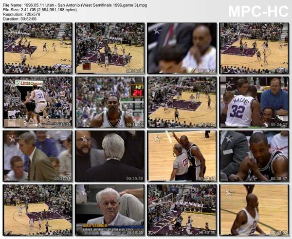 11.may 1996	Utah - San Antonio (West Semifinals 1996,game 3)   105-75