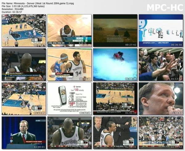 30.april 2004	Minnesota - Denver (West 1st Round 2004,game 5)   102-91