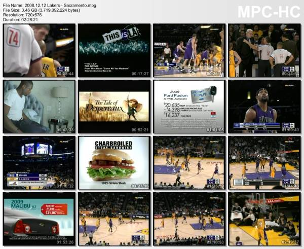 12.december 2008	Lakers - Sacramento   112-103