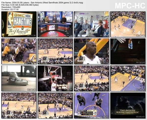 9.may 2004	Lakers - San Antonio (West Semifinals 2004,game 3)   105-81