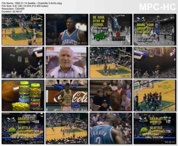 14.january 1992	Seattle - Charlotte   116-117 (OT)