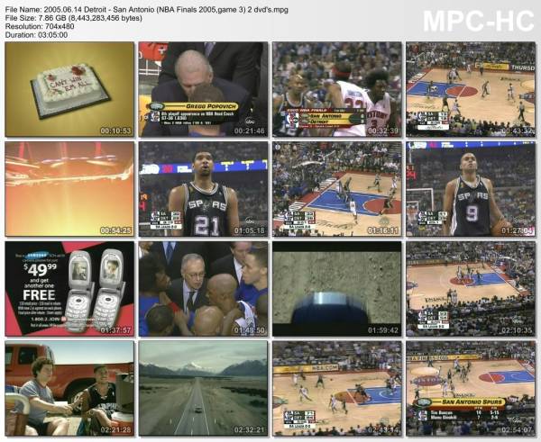 14.jun 2005	Detroit - San Antonio (NBA Finals 2005,game 3)   96-79