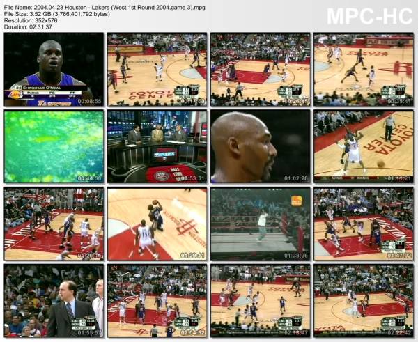 23.april 2004	Houston - Lakers (West 1st Round 2004,game 3)   102-91