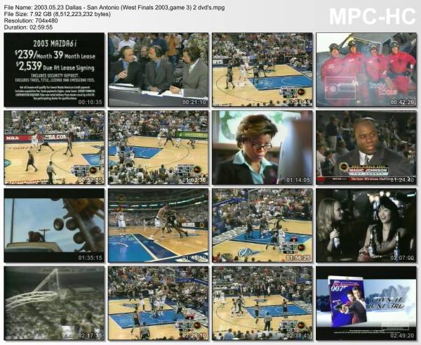 23.may 2003	Dallas - San Antonio (West Finals 2003,game 3)   83-96