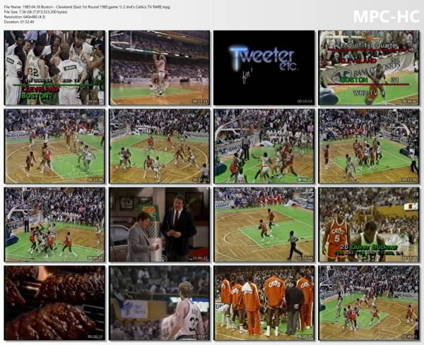 18.april 1985	Boston - Cleveland (East 1st Round 1985,game 1)   126-123