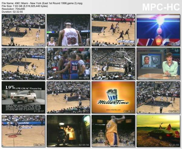 26.april 1998	Miami - New York (East 1st Round 1998,game 2)   86-96