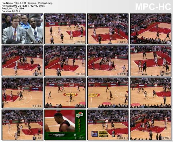 4.january 1994	Houston - Portland   106-95