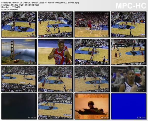 28.april 1996	Orlando - Detroit (East 1st Round 1996,game 2)   92-77