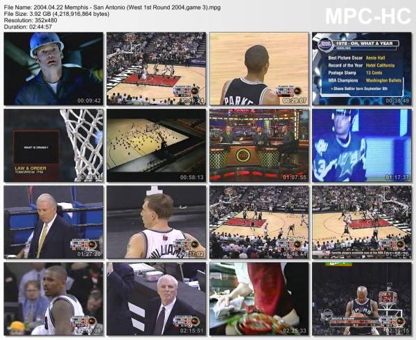 22.april 2004	Memphis - San Antonio (West 1st Round 2004,game 3)   93-95