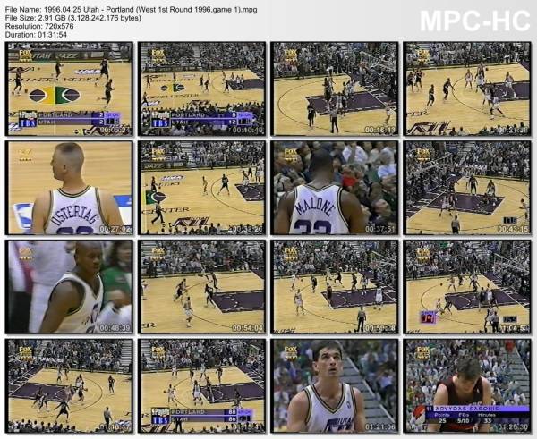 25.april 1996	Utah - Portland (West 1st Round 1996,game 1)   110-102