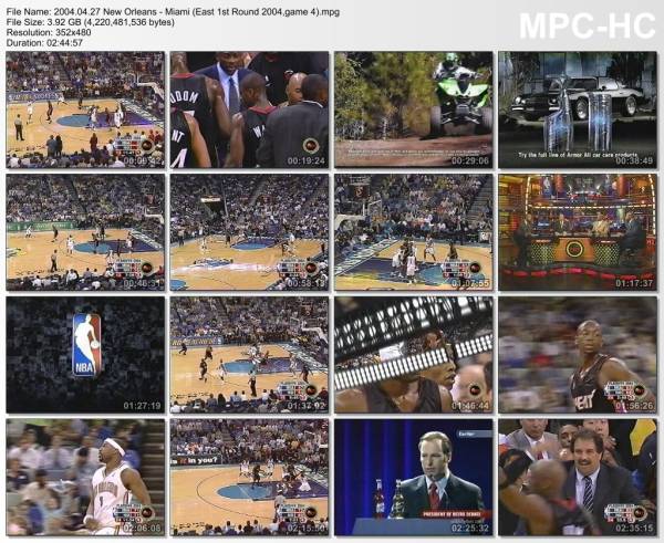 27.april 2004	New Orleans - Miami (East 1st Round 2004,game 4)   96-85