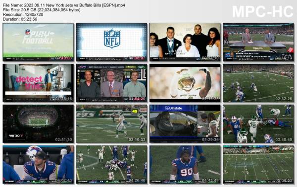 2023.09.11 Buffalo Bills vs New York Jets [ESPN]   16-22 (OT)