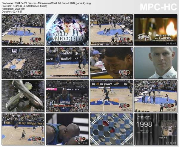 27.april 2004	Denver - Minnesota (West 1st Round 2004,game 4)   82-84