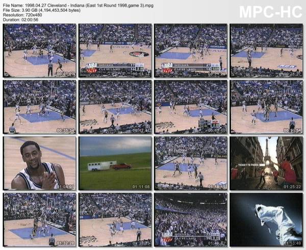 27.april 1998	Cleveland - Indiana (East 1st Round 1998,game 3)   86-77
