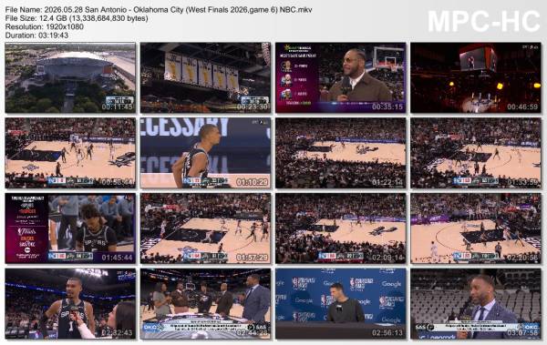 28.may 2026	San Antonio - Oklahoma City (West Finals 2026,game 6)   118-91
