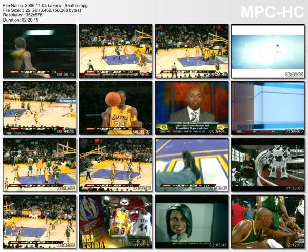 3.november 2006	Lakers - Seattle   118-112