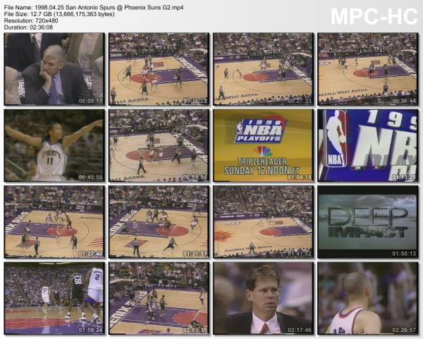 25.april 1998	Phoenix - San Antonio (West 1st Round 1998,game 2)   108-101