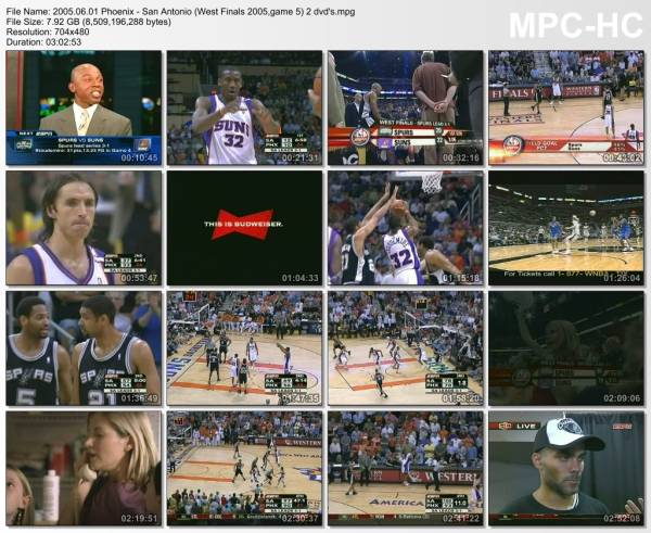 1.jun 2005	Phoenix - San Antonio (West Finals 2005,game 5)   95-101