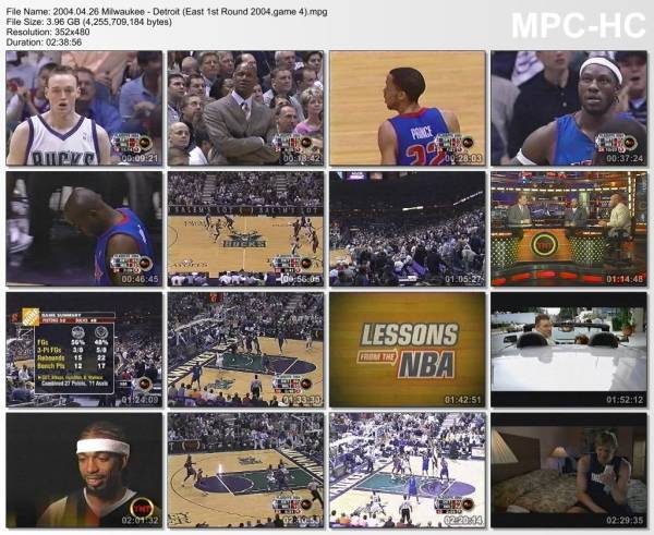 26.april 2004	Milwaukee - Detroit (East 1st Round 2004,game 4)   92-109