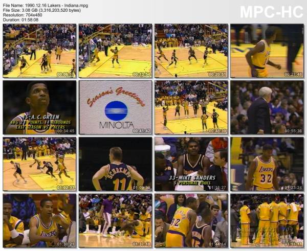 16.december 1990	Lakers - Indiana   115-112