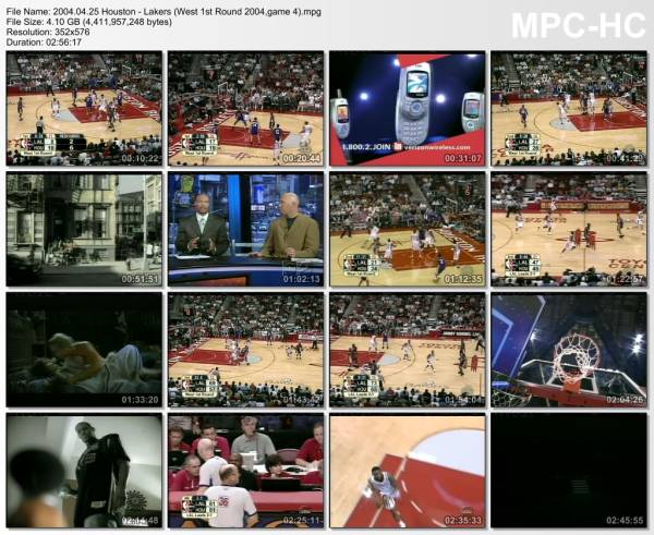 25.april 2004	Houston - Lakers (West 1st Round 2004,game 4)   88-92 (OT)