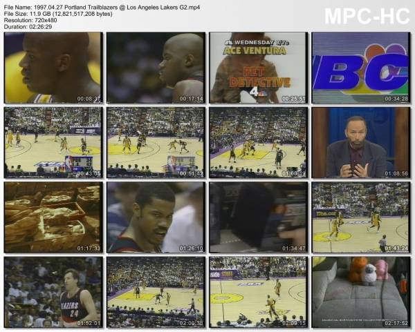 27.april 1997	Lakers - Portland (West 1st Round 1997,game 2)   107-93
