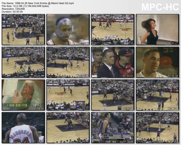 26.april 1998	Miami - New York (East 1st Round 1998,game 2)   86-96