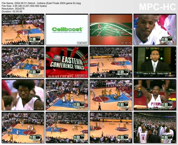 1.jun 2004	Detroit - Indiana (East Finals 2004,game 6)   68-65