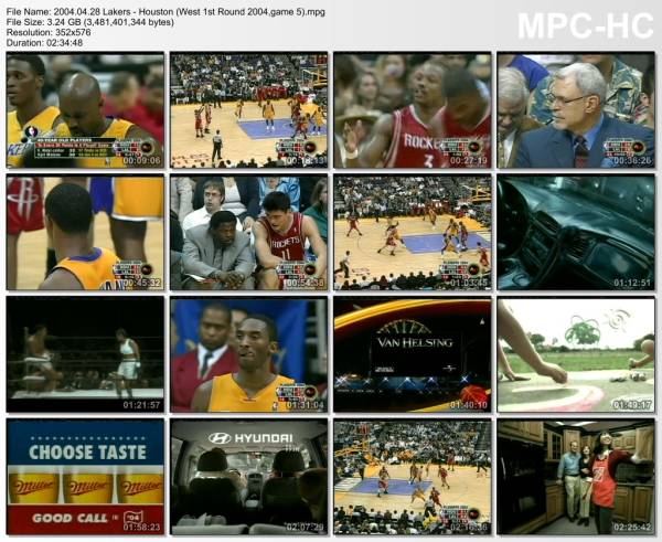 28.april 2004	Lakers - Houston (West 1st Round 2004,game 5)   97-78