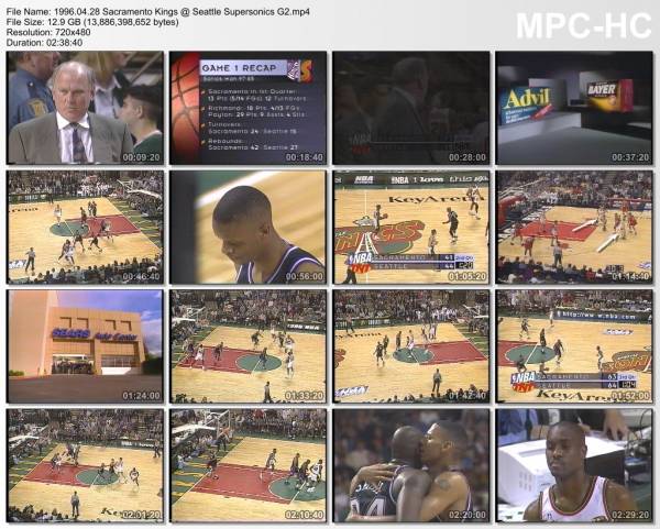 28.april 1996	Seattle - Sacramento (West 1st Round 1996,game 2)   81-90